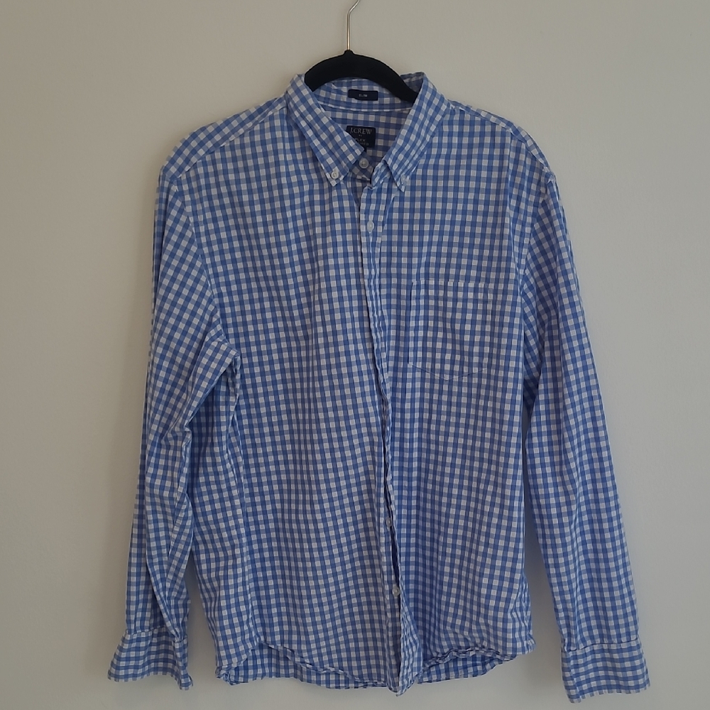 J. Crew Blue Gingham Men's Shirt